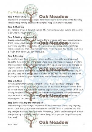 Sample Student Planner Pages | Oak Meadow Bookstore