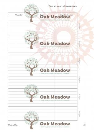 Sample Student Planner Pages | Oak Meadow Bookstore