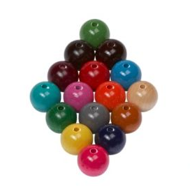 Wooden Beads (15mm) assorted colors 